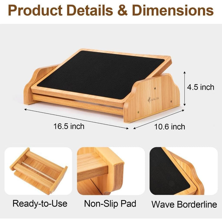StrongTek Rocking Foot Rest Under Desk, Ergonomic Foot Stool with Three Adjustable Positions, Non - Slip Foot Step for Comfort & Stability, Enhance Work Posture & Circulation, Perfect for Office, Home - Just Closeouts Canada Inc.