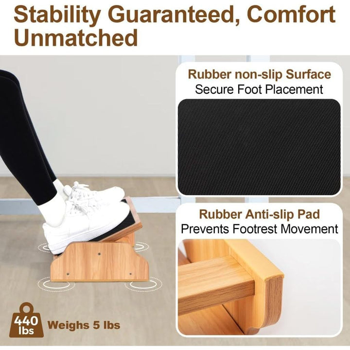 StrongTek Rocking Foot Rest Under Desk, Ergonomic Foot Stool with Three Adjustable Positions, Non - Slip Foot Step for Comfort & Stability, Enhance Work Posture & Circulation, Perfect for Office, Home - Just Closeouts Canada Inc.