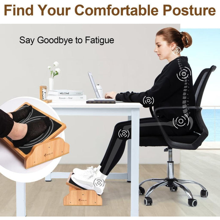 StrongTek Rocking Foot Rest Under Desk, Ergonomic Foot Stool with Three Adjustable Positions, Non - Slip Foot Step for Comfort & Stability, Enhance Work Posture & Circulation, Perfect for Office, Home - Just Closeouts Canada Inc.