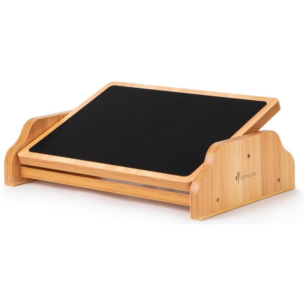 StrongTek Rocking Foot Rest Under Desk, Ergonomic Foot Stool with Three Adjustable Positions, Non - Slip Foot Step for Comfort & Stability, Enhance Work Posture & Circulation, Perfect for Office, Home - Just Closeouts Canada Inc.