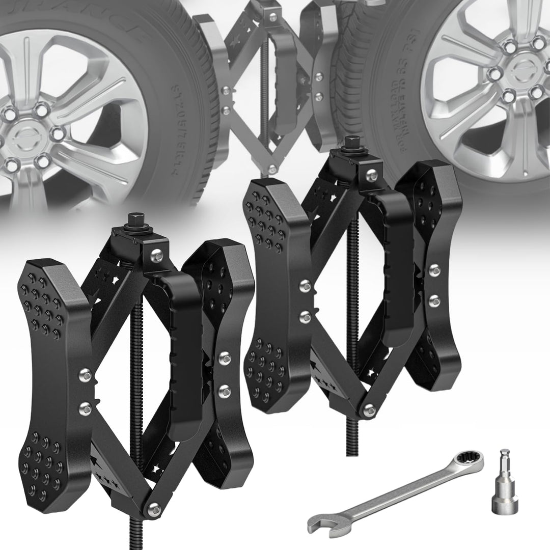 Sulythw X - Shaped Wheel Chocks for Travel Trailer, Allow Drill Adjust, RV Stabilizers X chocks Camper Wheel Chock for Travel Trailers RV Accessories Wrench Adjustable 3.5'' to 10.5''2 Set, Black - Just Closeouts Canada Inc.