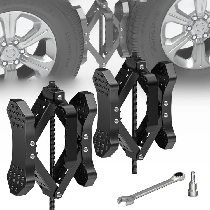Sulythw X - Shaped Wheel Chocks for Travel Trailer, Allow Drill Adjust, RV Stabilizers X chocks Camper Wheel Chock for Travel Trailers RV Accessories Wrench Adjustable 3.5'' to 10.5''2 Set, Black - Just Closeouts Canada Inc.