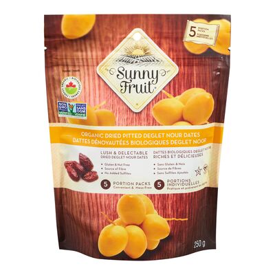 Sunny Fruit Organic Dried Dates, 5 Portion Packs, 250G - Just Closeouts Canada Inc.