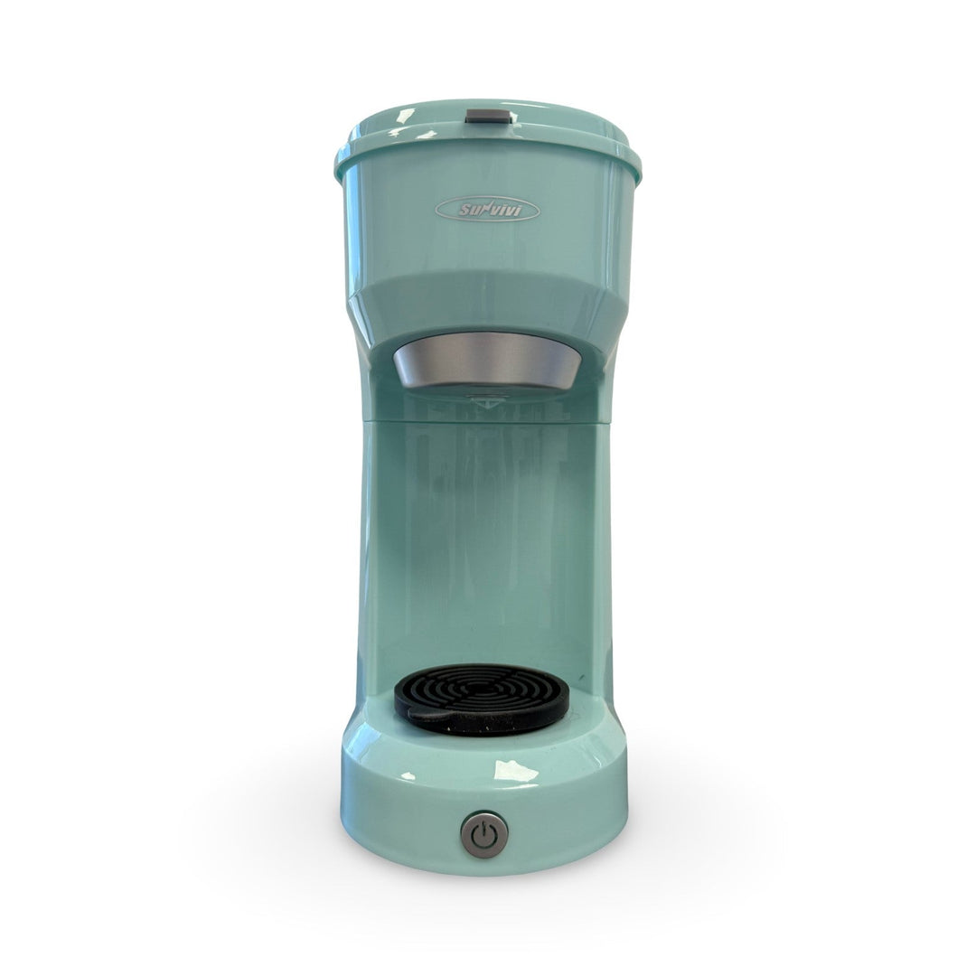 Sunvivi Single Serve Coffee Maker for Single Cup Pods & Ground Coffee, 2 in 1 Single Serve Coffee Brewer With Permanent Filter, One - touch Control Button with Illumination, Color - Light Green - Just Closeouts Canada Inc.