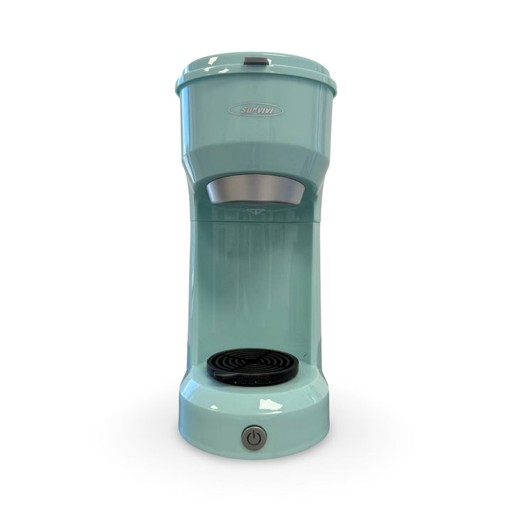 Sunvivi Single Serve Coffee Maker for Single Cup Pods & Ground Coffee, 2 in 1 Single Serve Coffee Brewer With Permanent Filter, One - touch Control Button with Illumination, Color - Light Green - Just Closeouts Canada Inc.