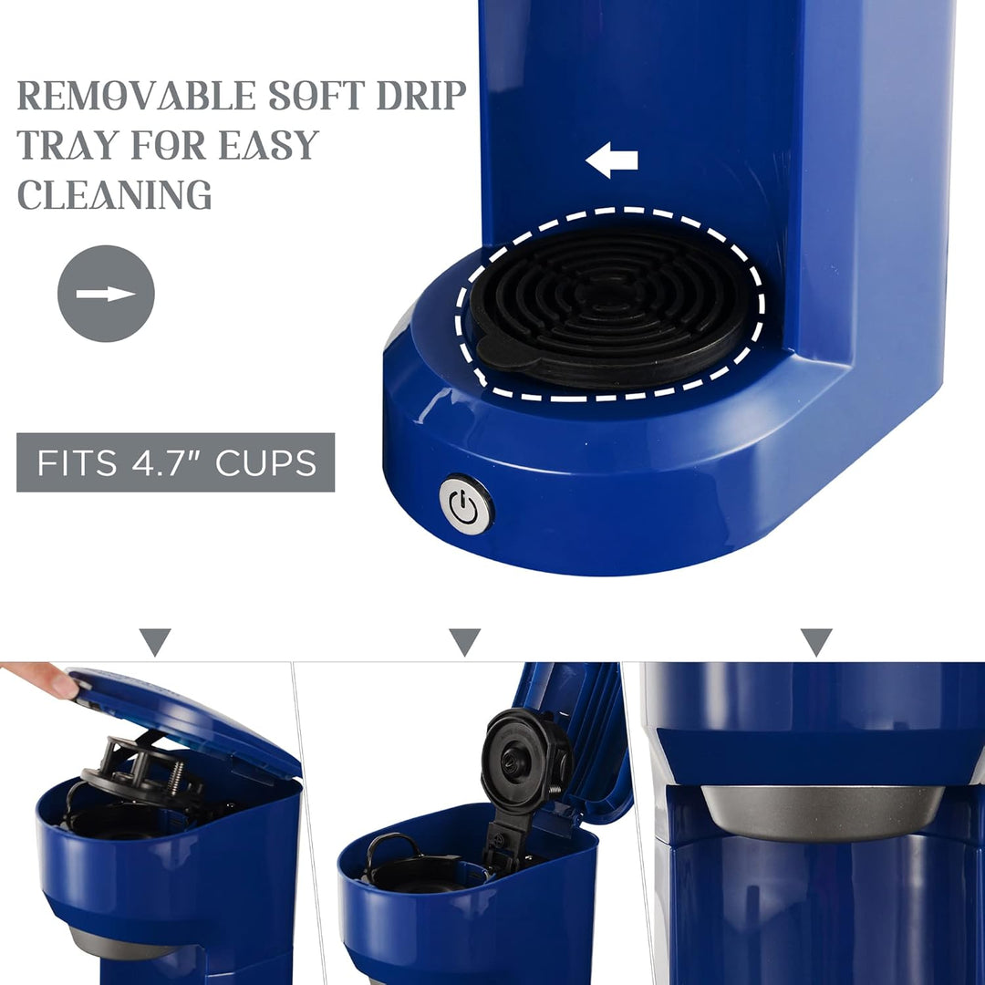 Sunvivi Single Serve Coffee Maker for Single Cup Pods & Ground Coffee, 2 in 1 Single Serve Coffee Brewer With Permanent Filter, One - touch Control Button with Illumination, Color - Light Green - Just Closeouts Canada Inc.