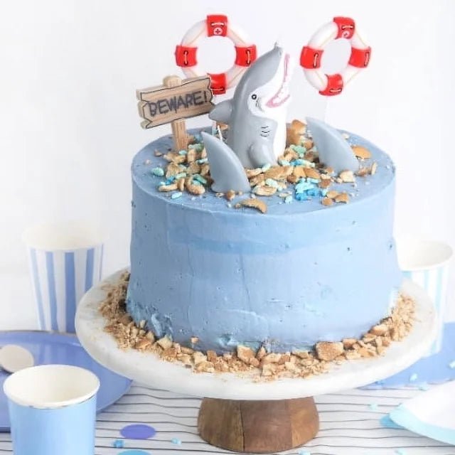 Sweet Wishes Candle Co. Shark Birthday Novelty Candles, Cake Topper, 6 - Piece Set - Just Closeouts Canada Inc.