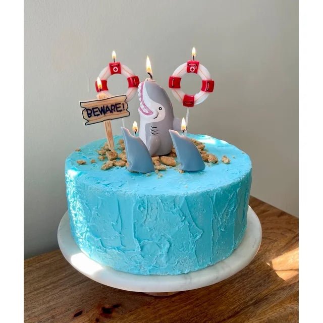 Sweet Wishes Candle Co. Shark Birthday Novelty Candles, Cake Topper, 6 - Piece Set - Just Closeouts Canada Inc.