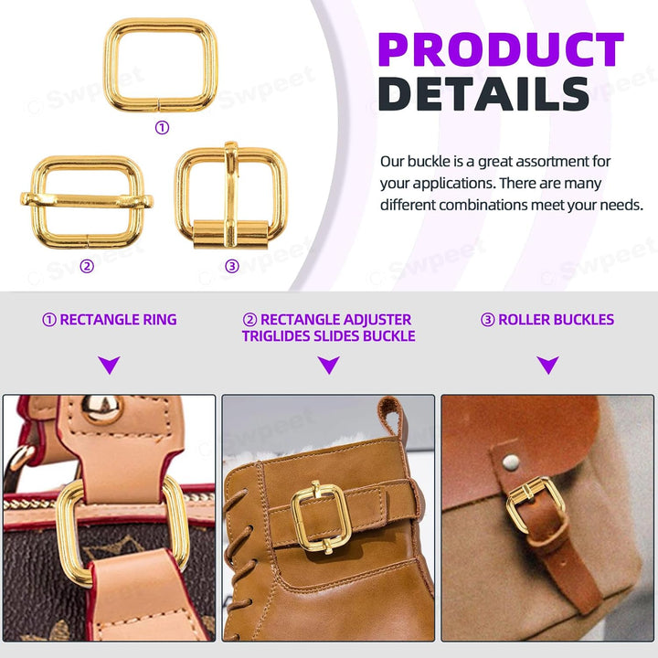 Gold buckle and ring set contents
