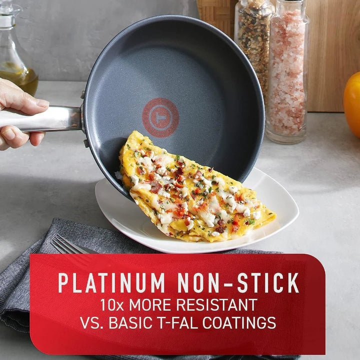 T - FAL H8680454 Platinum Stainless Steel Fry Pan 24cm/9.6" - Just Closeouts Canada Inc.3168430350632