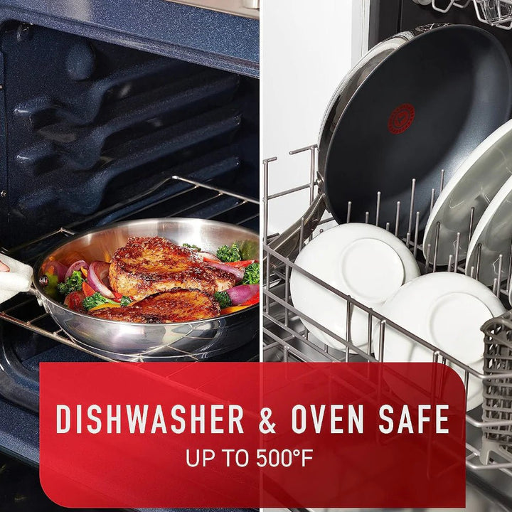 T - FAL H8680454 Platinum Stainless Steel Fry Pan 24cm/9.6" - Just Closeouts Canada Inc.3168430350632