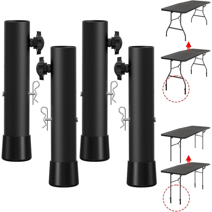 Table Leg Extenders for Folding Tables, 4 Pack Table Risers for Straight and Bent Legs, Adjustable Table Height Extenders for Rise (4 PCS - 7.8 Inch) - Just Closeouts Canada Inc.X0045XM1LP