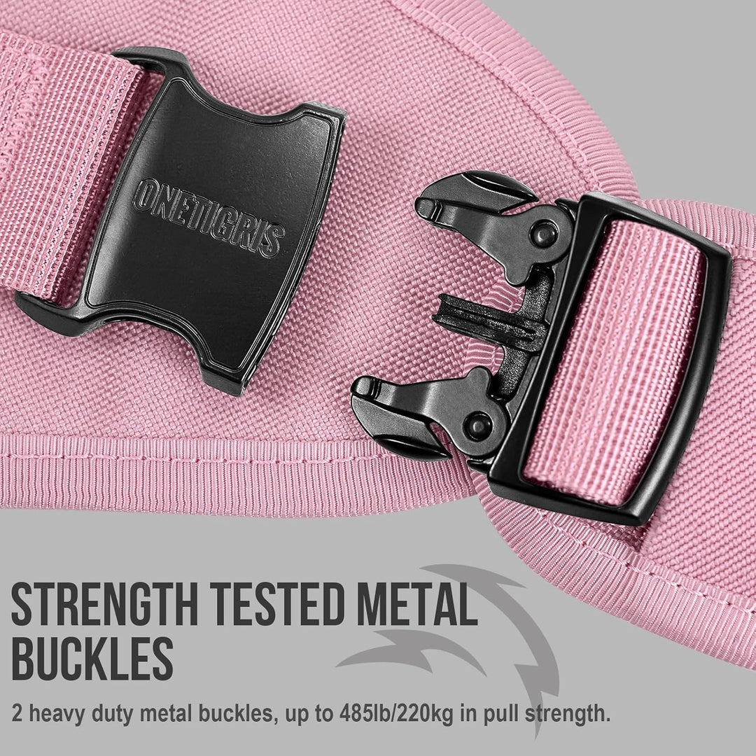 Tactical Dog Harness, No Pulling Adjustable Dog Vest Harness, Heavy Duty Dog Harness with Handle, Large Hook and Loop Panels for Patch (Pink, M) - Just Closeouts Canada Inc.