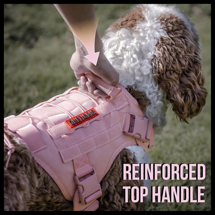 Tactical Dog Harness Vest with Handle, Military Dog Harness for Large Medium Dogs,No - Pull Service Dog Vest with Hook & Loop Panels,Adjustable Dog Vest Harness for Walking Hiking Training - Just Closeouts Canada Inc.
