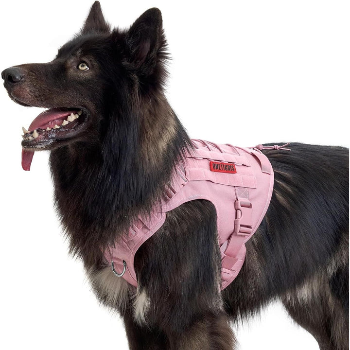 Tactical Dog Harness Vest with Handle, Military Dog Harness for Large Medium Dogs,No - Pull Service Dog Vest with Hook & Loop Panels,Adjustable Dog Vest Harness for Walking Hiking Training - Just Closeouts Canada Inc.