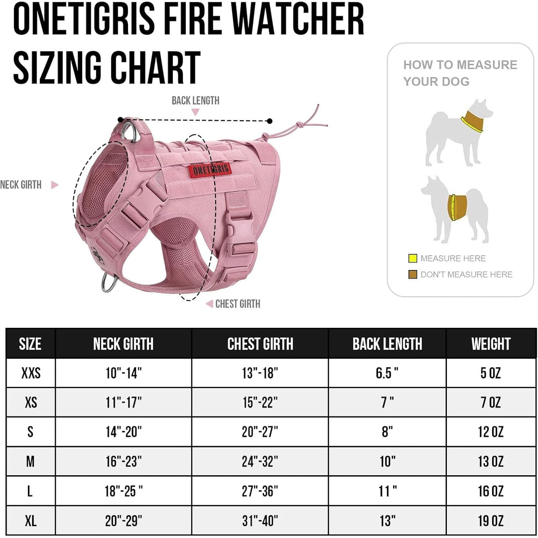 Tactical Dog Harness Vest with Handle, Military Dog Harness for Large Medium Dogs,No - Pull Service Dog Vest with Hook & Loop Panels,Adjustable Dog Vest Harness for Walking Hiking Training - Just Closeouts Canada Inc.