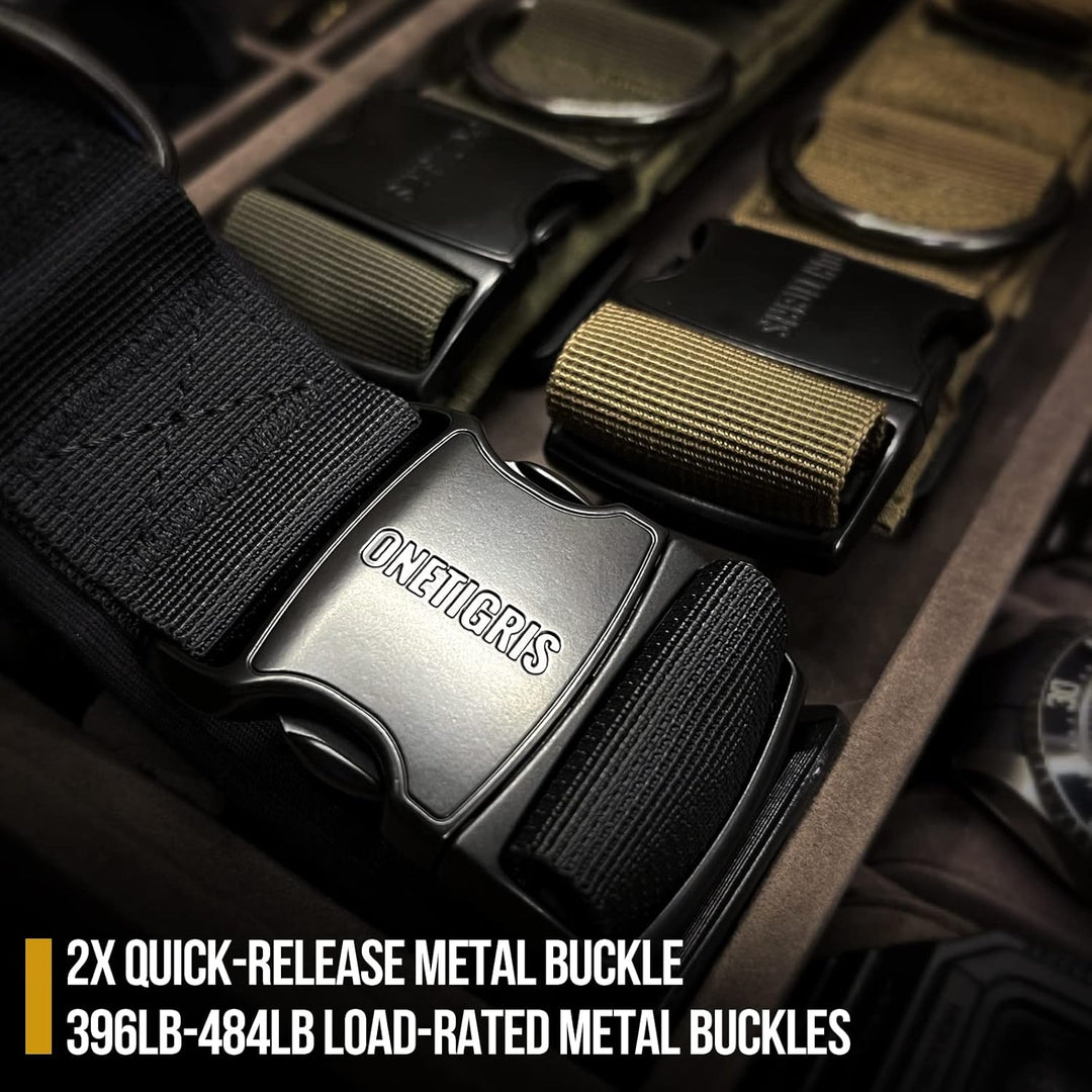 Tactical Dog Harness,X Destroyer No Pulling Adjustable Dog Vest Harness, Heavy Duty Dog Harness with Handle, Large Hook and Loop Panels for Patch (Green. XL) - Just Closeouts Canada Inc.