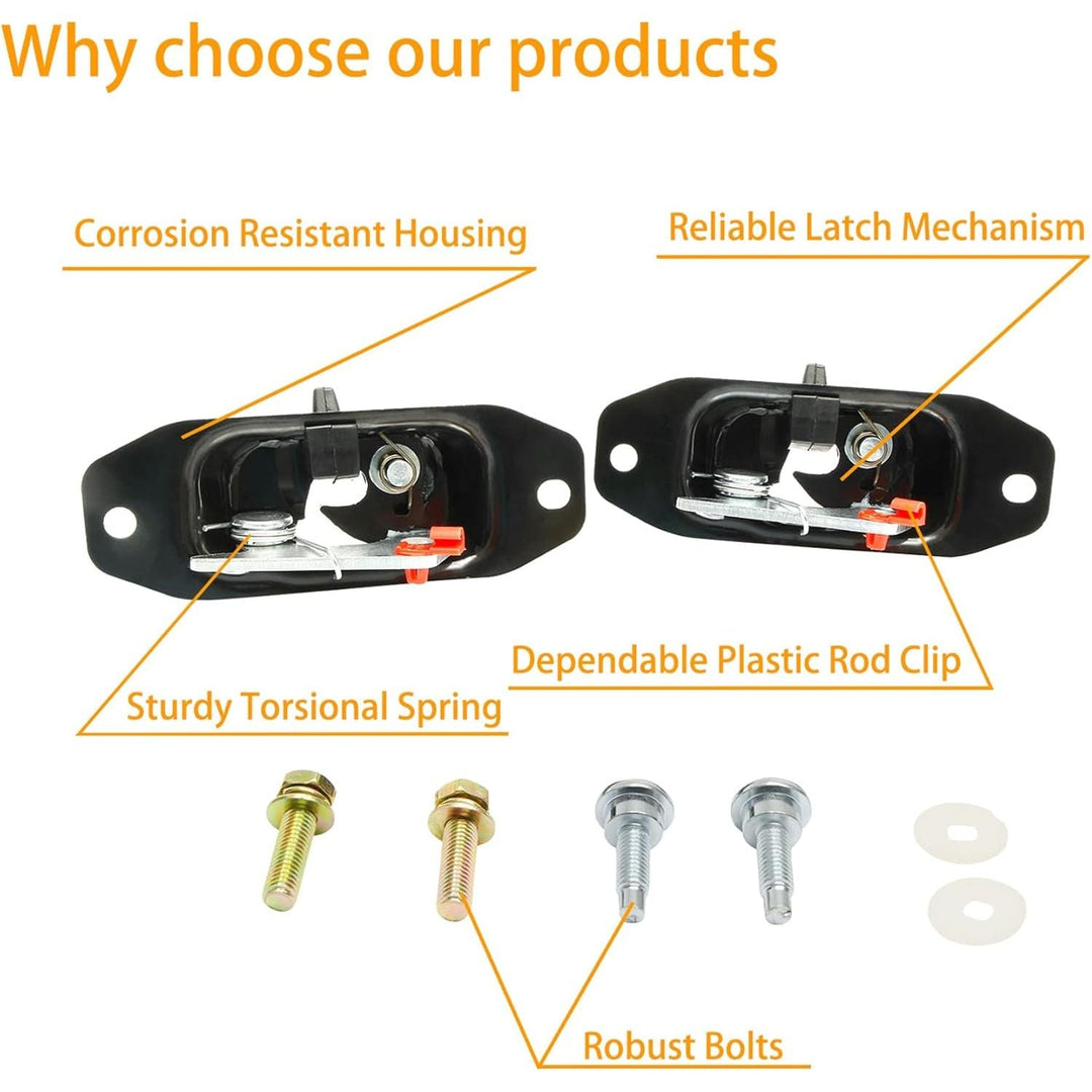 Tailgate Latch Kit, Compatible with 2007 - 2018 Chevy Silverado & GMC Sierra 1500 2500 3500 HD, Rear Left Driver & Right Passenger Liftgate Key Latch, with Tail Gate Striker Bolts - Just Closeouts Canada Inc.