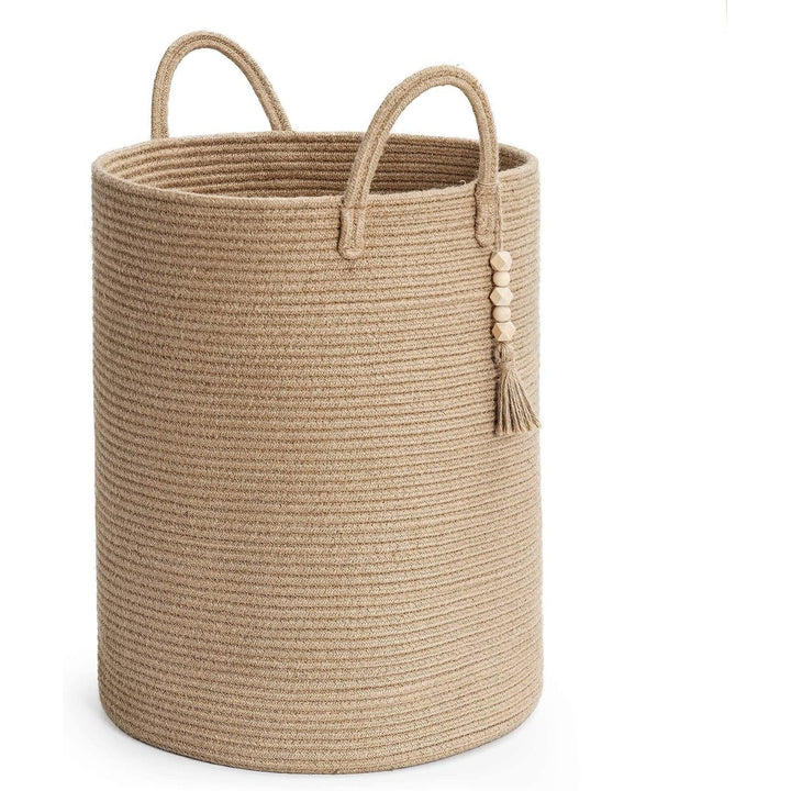 Tall Jute Laundry & Storage Basket with Handles, 16 × 20 in - Just Closeouts Canada Inc.