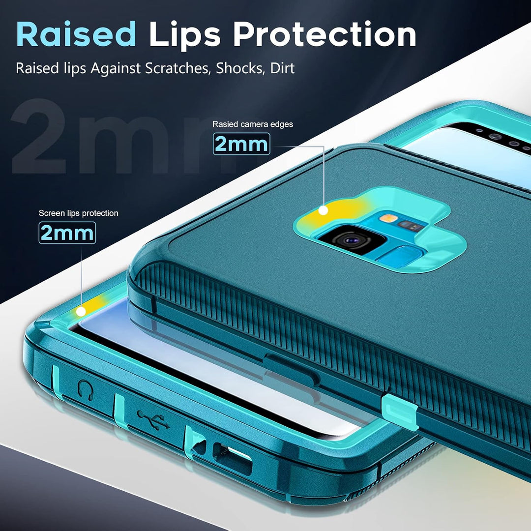 Teal Blue Three-Layer Protective Case for S9 - Just Closeouts Canada Inc.X0046B7CFB