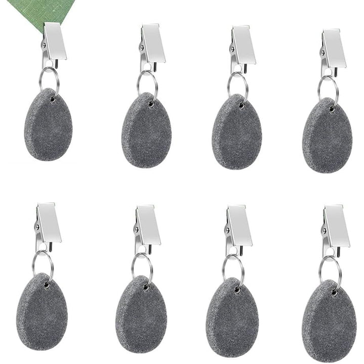 Teardrop Stone Tablecloth Weights with Clips – Grey, 8 Pack - Just Closeouts Canada Inc.