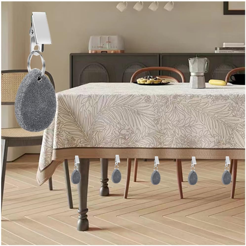 Teardrop Stone Tablecloth Weights with Clips – Grey, 8 Pack - Just Closeouts Canada Inc.