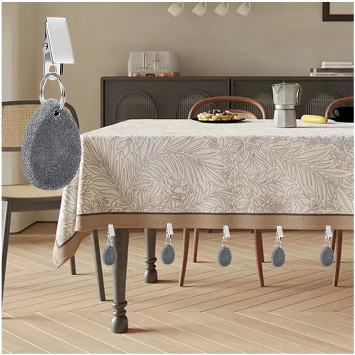 Teardrop Stone Tablecloth Weights with Clips – Grey, 8 Pack - Just Closeouts Canada Inc.