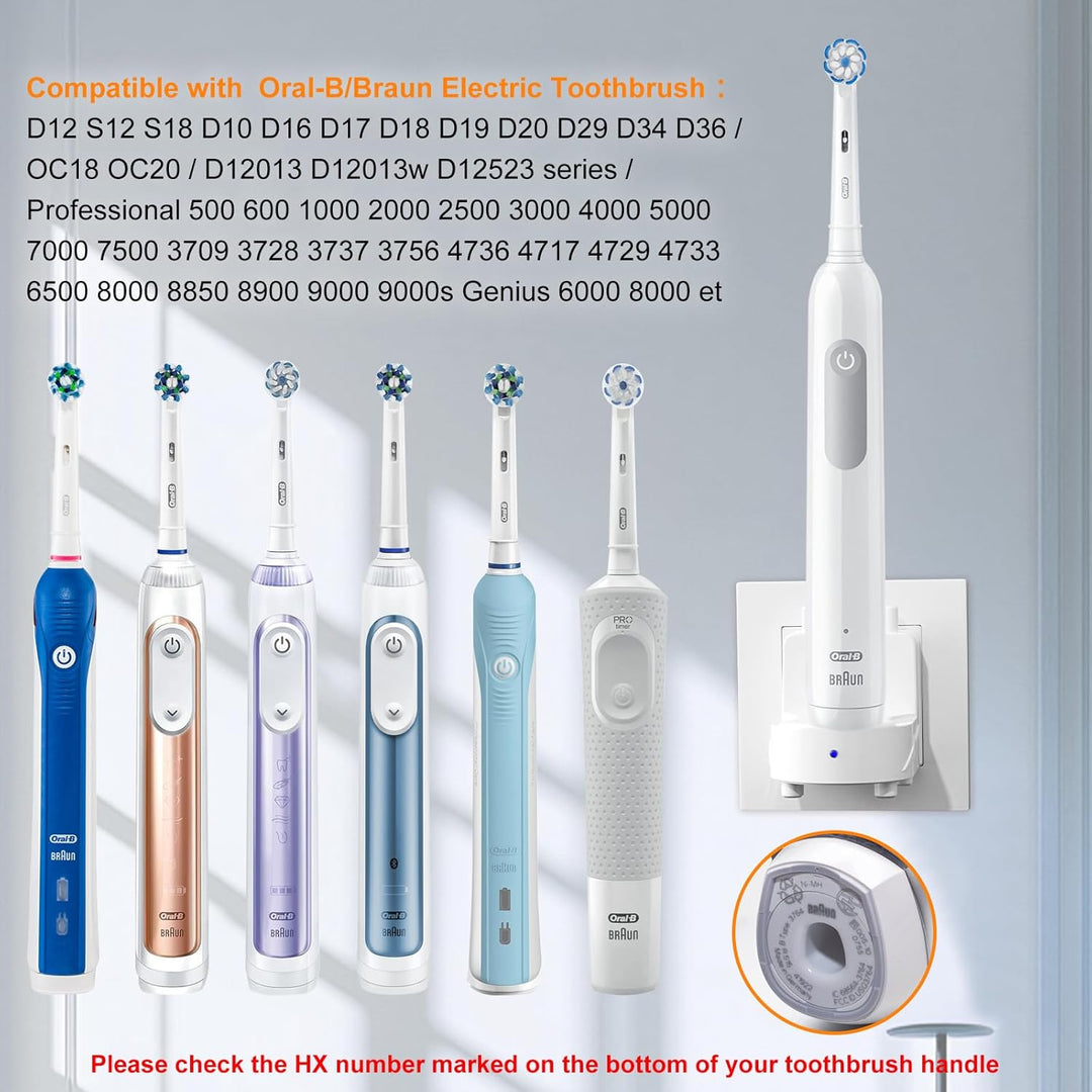 Teeteck Toothbrush Wall Charger for Braun Oral - B Electric Toothbrush, Replacement Model 3757 Wireless Charger Base - Waterproof & Portable - Ideal for Bathroom and Travel(White, CA) - Just Closeouts Canada Inc.