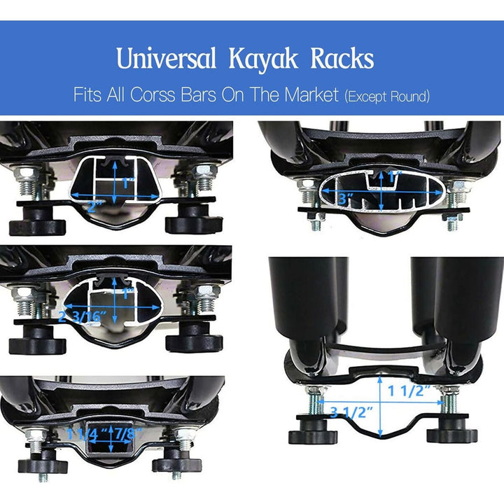 Telakeni 2 Pairs Kayak Carrier Racks, Universal Cars Kayak Canoe Roof Rack for SUV, Jeeps - Just Closeouts Canada Inc.