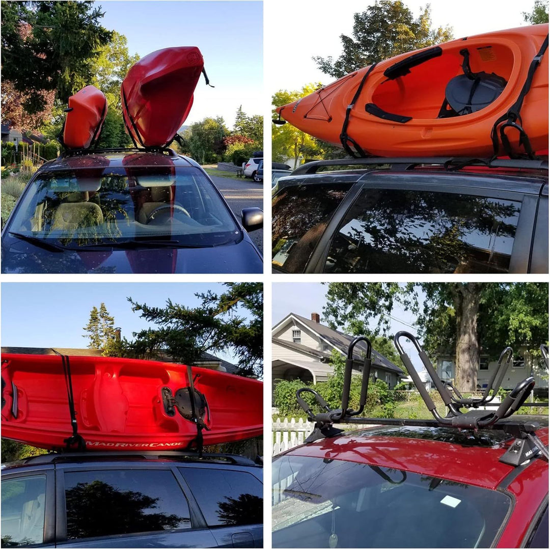 Multi Kayak Car Rack 2 Pairs Kayak Carrier Racks, Universal Cars Kayak Canoe Roof Rack for ...