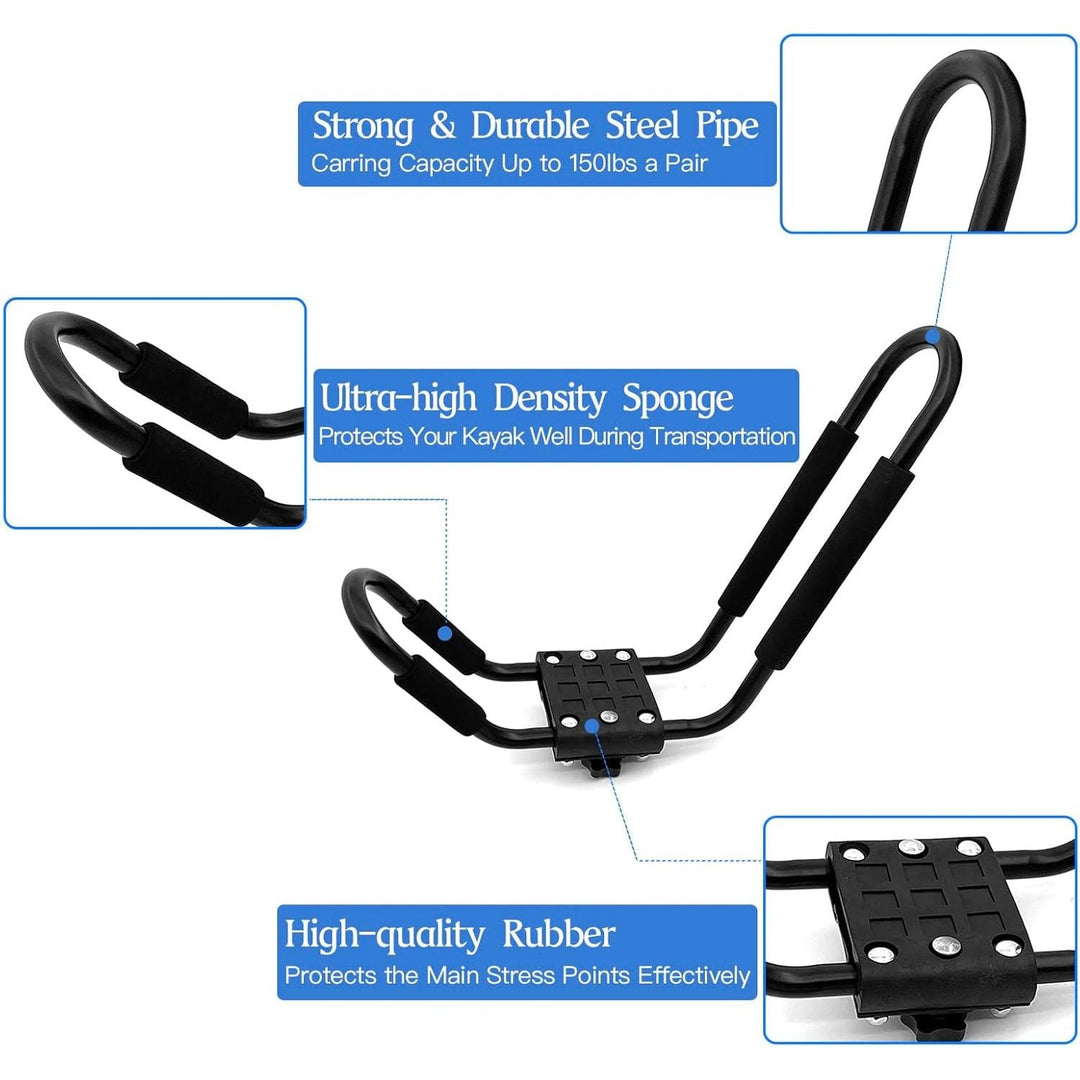 Telakeni 2 Pairs Kayak Carrier Racks, Universal Cars Kayak Canoe Roof Rack for SUV, Jeeps - Just Closeouts Canada Inc.