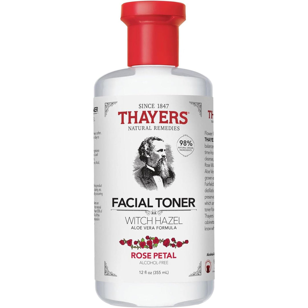 Thayers Alcohol - Free Rose Petal Witch Hazel Facial Toner for Glowing Skin, Soothing, Hydrating, Refreshing Toner for Normal and Combination Skin with Enlarged Pores, 355ml - Just Closeouts Canada Inc.041507070035