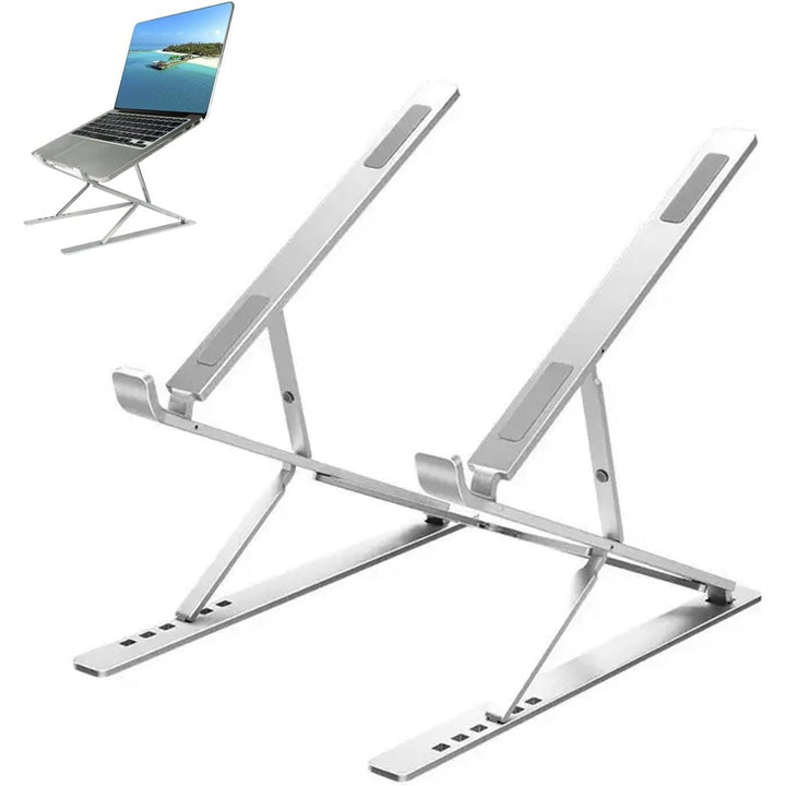 The Tablet Computer Features a Double - Layer Adjustable Stand Made of Aluminum Alloy, which is Portable, Stable, Heat - dissipating and ergonomically Designed for laptops ranging from 10 "to 17" - Just Closeouts Canada Inc.