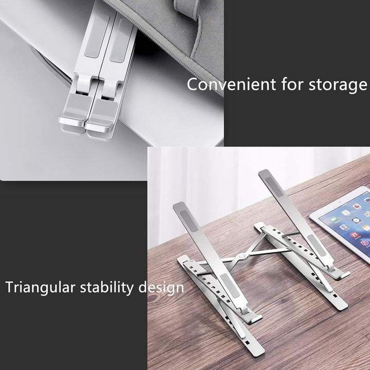 The Tablet Computer Features a Double - Layer Adjustable Stand Made of Aluminum Alloy, which is Portable, Stable, Heat - dissipating and ergonomically Designed for laptops ranging from 10 "to 17" - Just Closeouts Canada Inc.