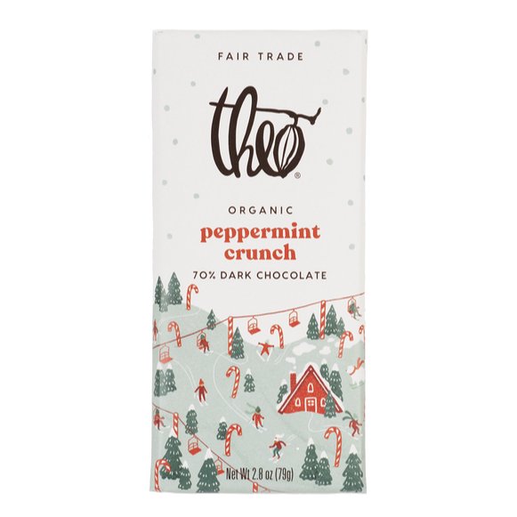 Theo Peppermint Crunch 70% Dark Chocolate, 79g - Just Closeouts Canada Inc.874492006334