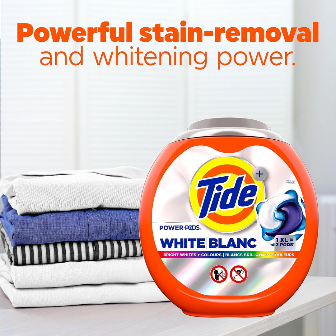 Tide Power PODS White Laundry Detergent Pacs Brilliant Whitening + Color Protect, 63XL Count - Just Closeouts Canada Inc.030772118085