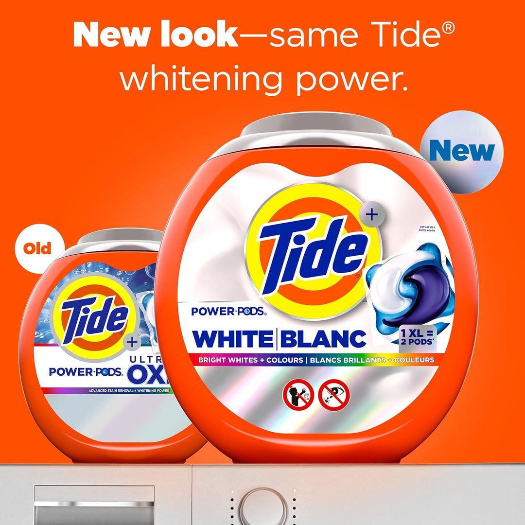 Tide Power PODS White Laundry Detergent Pacs Brilliant Whitening + Color Protect, 63XL Count - Just Closeouts Canada Inc.030772118085