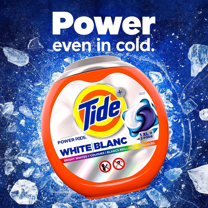 Tide Power PODS White Laundry Detergent Pacs Brilliant Whitening + Color Protect, 63XL Count - Just Closeouts Canada Inc.030772118085
