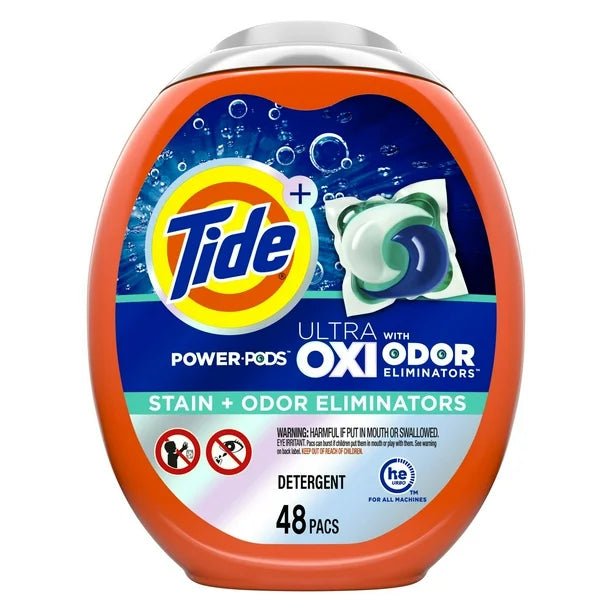 Tide Ultra OXI Power PODS with Odor Eliminators Laundry Detergent Pacs, 48ct - Just Closeouts Canada Inc.