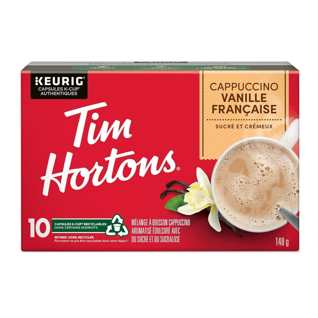 Tim Hortons French Vanilla Cappuccino, Single Serve Keurig K - Cup Pods, 10 Count - Just Closeouts Canada Inc.063209112721