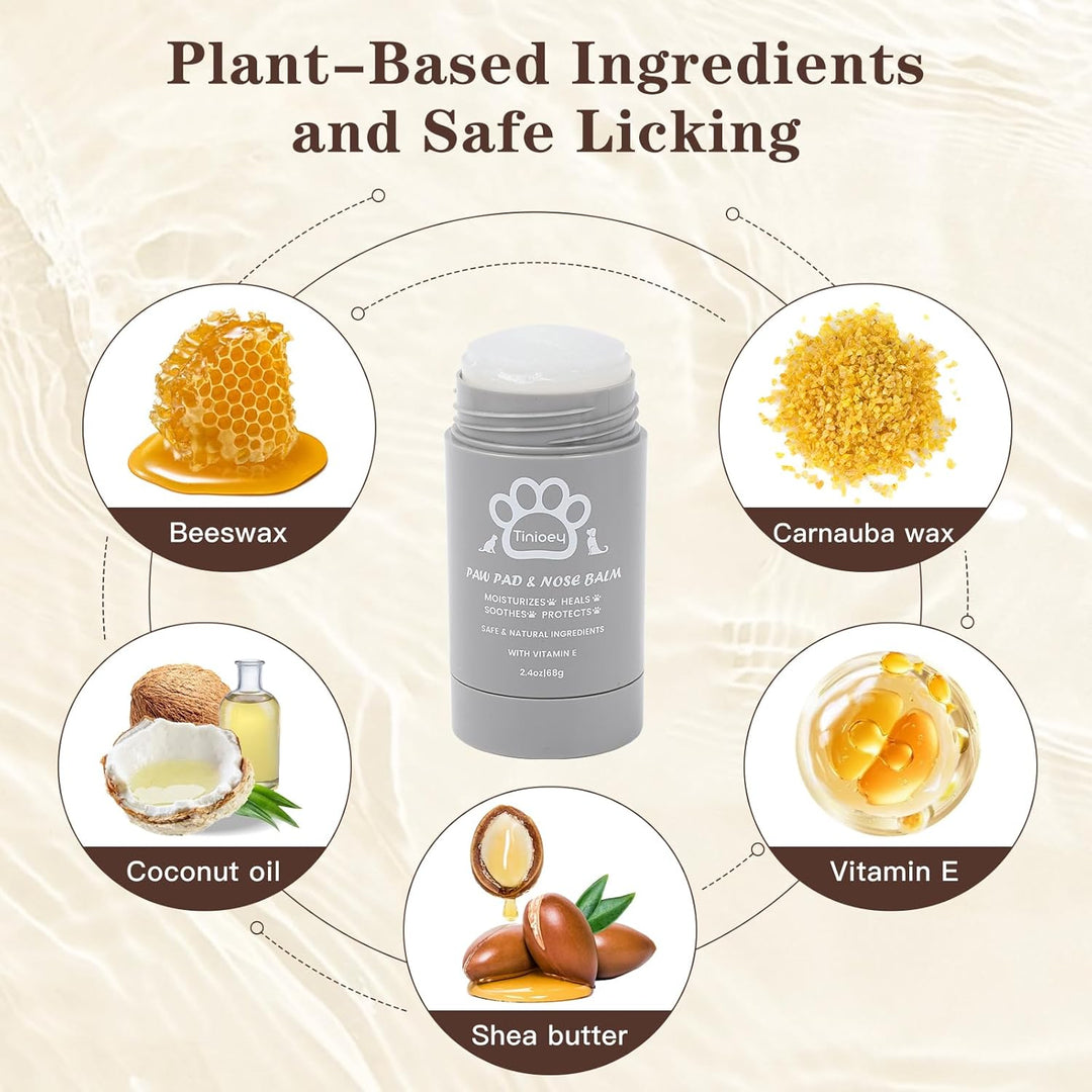 Tinioey Dog Paw Balm Stick(2.4oz) | Natural Lick Safe Paw Protection for Dogs | Dog Essentials Dog Gifts for Dog Winter Dry Cracked Dog Paws | Dog Stuff Accessories for Dogs/Cats/Small Animals - Just Closeouts Canada Inc.