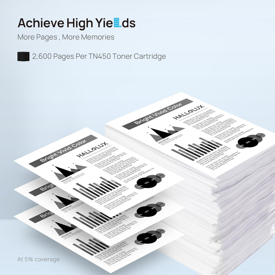 TN450 TN420 Toner Cartridge Replacement for Brother TN 450 TN 420 TN - 450 TN - 420 High Yield Compatible for HL - 2130 2132 2220 2240 MFC 7860 7070DW 7360N DCP - 7065DN 2840 2940 Priner - Just Closeouts Canada Inc.X0040YL07F,X004F79FUB