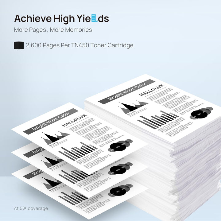 TN450 TN420 Toner Cartridge Replacement for Brother TN 450 TN 420 TN - 450 TN - 420 High Yield Compatible for HL - 2130 2132 2220 2240 MFC 7860 7070DW 7360N DCP - 7065DN 2840 2940 Priner - Just Closeouts Canada Inc.X0040YL07F,X004F79FUB