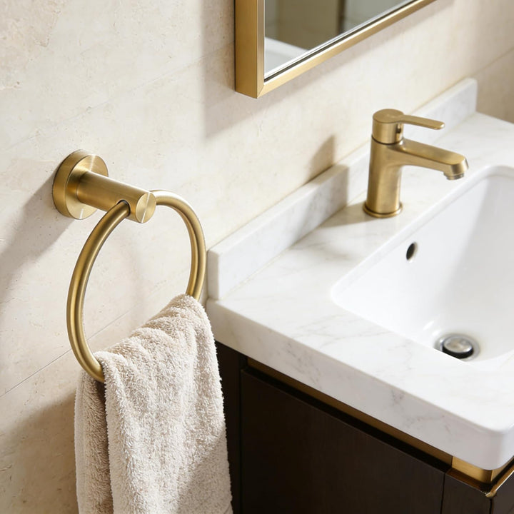 Toilet Paper Holder Towel Ring Brushed Gold Bathroom Hardware Hand Towel Holder Bathroom Accessories Set Wall Mount Stainless Steel 2 Pieces - Just Closeouts Canada Inc.