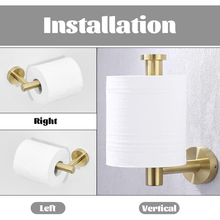 Toilet Paper Holder Towel Ring Brushed Gold Bathroom Hardware Hand Towel Holder Bathroom Accessories Set Wall Mount Stainless Steel 2 Pieces - Just Closeouts Canada Inc.