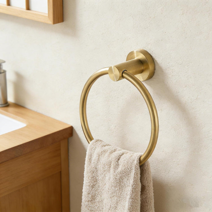 Toilet Paper Holder Towel Ring Brushed Gold Bathroom Hardware Hand Towel Holder Bathroom Accessories Set Wall Mount Stainless Steel 2 Pieces - Just Closeouts Canada Inc.