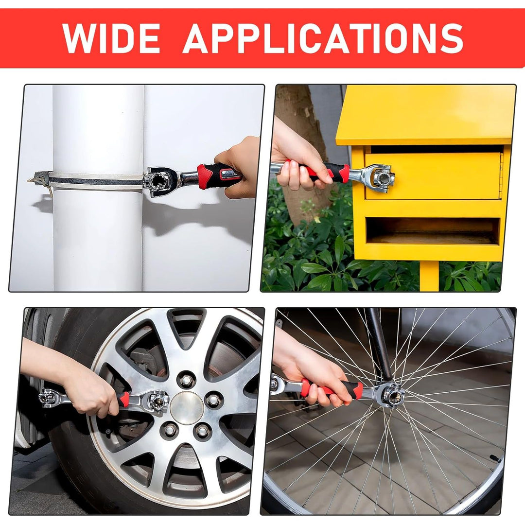 Toolwiz 52 in 1 Universal Socket Wrench Adjustable Multi - Functional Wrench Tool with 360 Degree Rotating Head Spanner Remove Bolts Nuts Fasteners for Home Appliance Bicycle Motorcycle Car Repair - Just Closeouts Canada Inc.