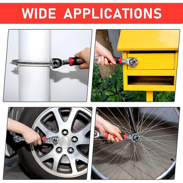 Toolwiz 52 in 1 Universal Socket Wrench Adjustable Multi - Functional Wrench Tool with 360 Degree Rotating Head Spanner Remove Bolts Nuts Fasteners for Home Appliance Bicycle Motorcycle Car Repair - Just Closeouts Canada Inc.