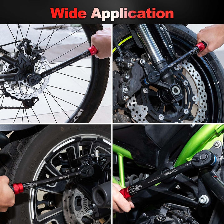 Toolwiz Torque 3/8 - Inch Drive Click Torque Wrench 5 - 45 Ft - Lb/6.8 - 61 Nm Dual Direction Adjustable 72 Tooth Click Torque Wrench for Bike, Motorcycle, Car Repair, Home Maintance - Just Closeouts Canada Inc.