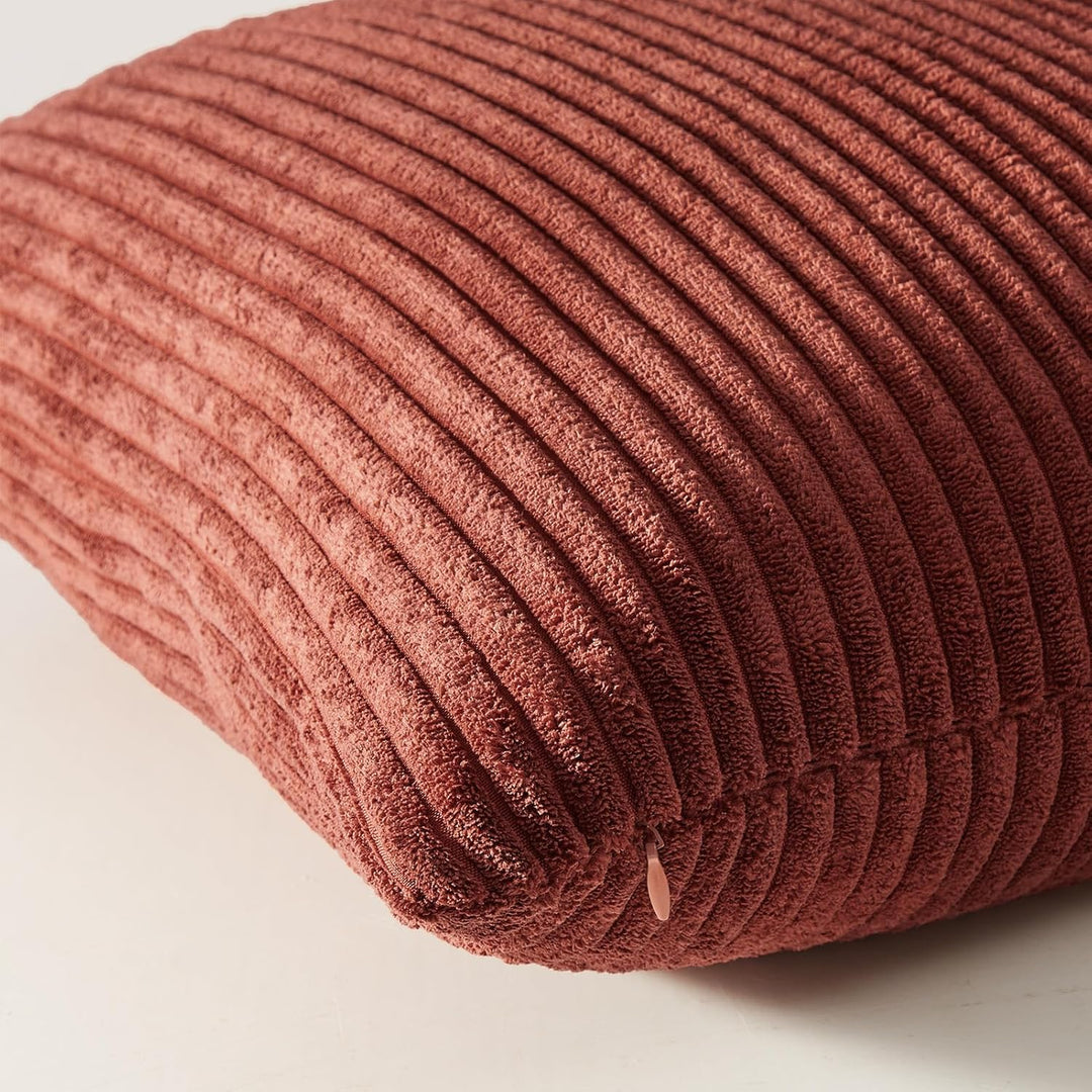 Topfinel Fall Burnt Orange Throw Pillow Covers 16x16 Set of 4,Corduroy Striped Decorative Cushion Cases for Couch Living Room Sofa Guest Bedroom Fluffy,Small Cute Shams - Just Closeouts Canada Inc.